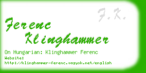 ferenc klinghammer business card